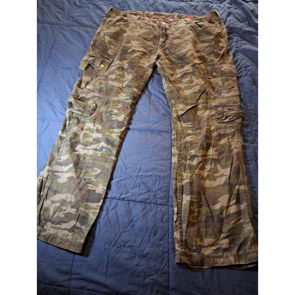 Red Tag Brand‎ Mens Camo Cargo Pants Green Woodland Camouflage W44 L34 Multi
